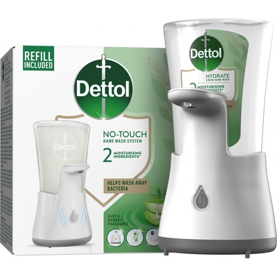Dettol bezdotykový dávkovač mýdla + tekuté mýdlo aloe a bambus 250 ml – Hledejceny.cz