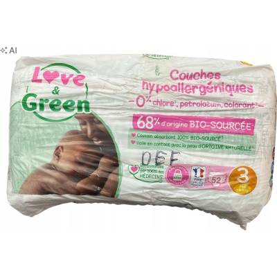 Love&Green naturelle 3 4-9 kg 52 ks