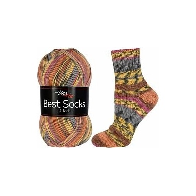 Vlna-hep Příze Best socks 7304 hnědo-šedá