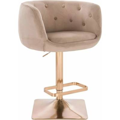 LuxuryForm Design Montana Velur na zlatej hranatej podstave / latte