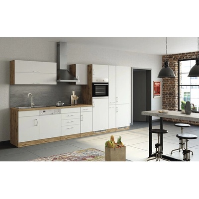 Held Möbel Kuchyňský blok Sorrento 360 cm barva čela bílá matný barva korpusu dub matný