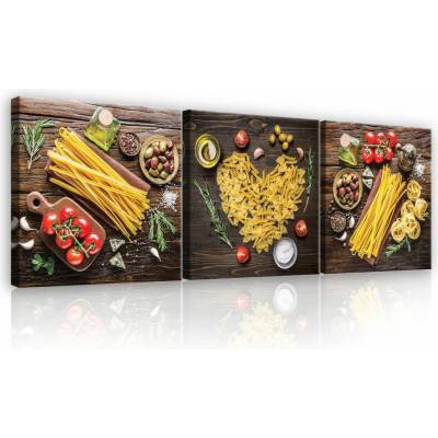 Consalnet Obraz na plátně: Pasta - set 3ks 25x25cm