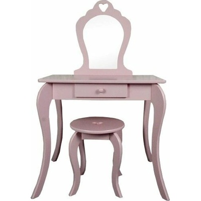 Aldotrade Dětský kosmetický stolek se zrcadlem a taburetem