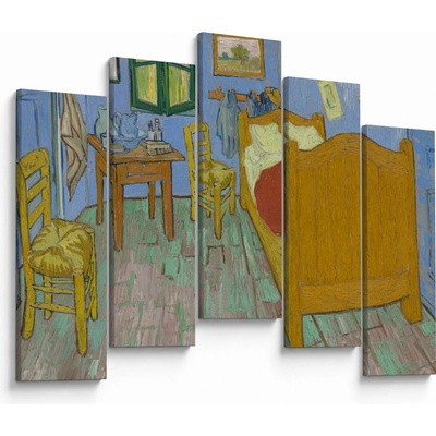 Obraz - Vincent van Gogh, The Bedroom, reprodukcia, päťdielne 125x90 cm