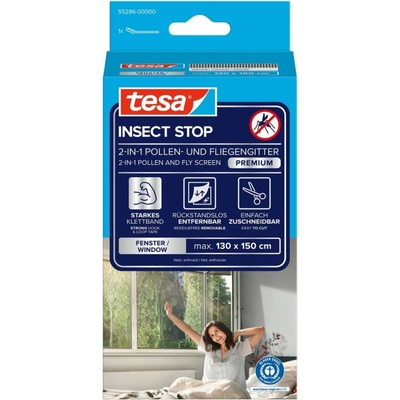 Tesa Síť proti pylu do okna, certifikát ECARF, suchý zip, 1,3x1,5m, antracitová (55286-00000-02)