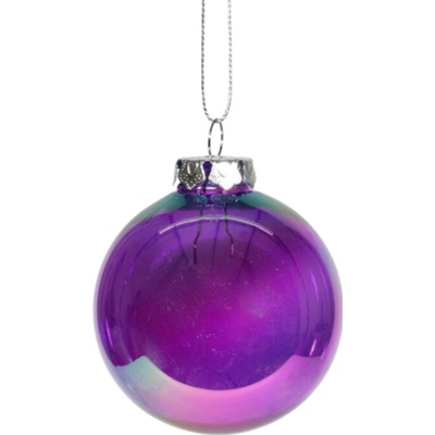 Textilomanie Sklenená vianočná ozdoba FAIRY PURPLE 10 cm, fialová