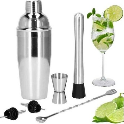 Springos Barmanská súprava - 6 prvkov - 550ml - nerez - strieborná