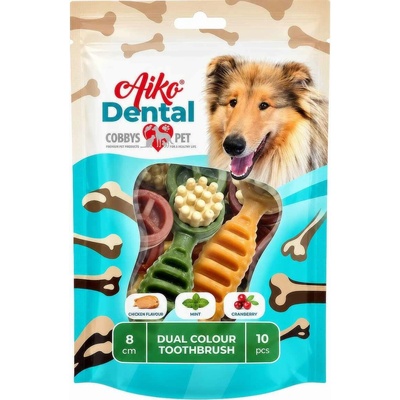 COBBYS PET AIKO Dental Dual colour toothbrush 8 cm 10 ks 170 g