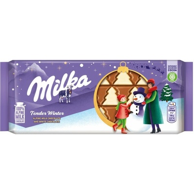 Milka Sweet winter, mliečna a biela čokoláda 90g