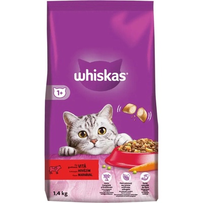 Whiskas Chutné plněné granule s hovězím 10,4 kg