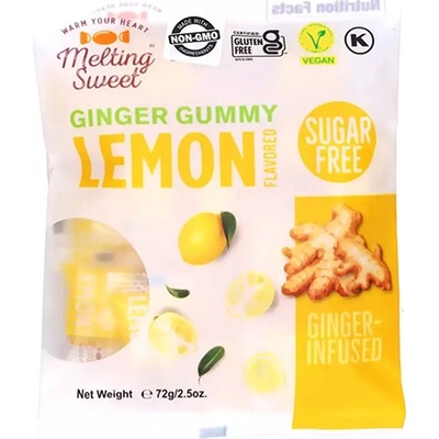 Melting Sweet Zázvorové gumové bonbóny s citronem bez cukru 72 g
