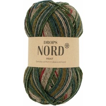 Drops Nord Print 103 zeleno červená