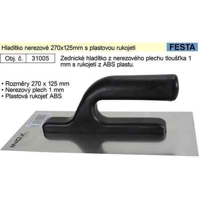 FESTA Hladítko INOX 270x125mm rovné – Hledejceny.cz