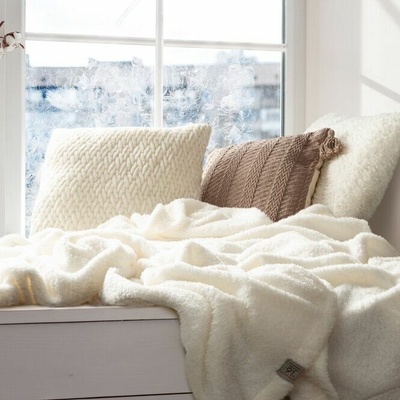 Eurofirany Deka flisová LORI biela Polyester 150x200