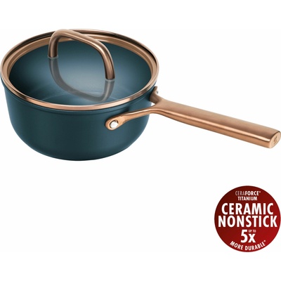 Rendlík 18 cm ZWILLING Milano indukční nepřilnavý s poklicí, modrý – prémiové nádobí Made in Italy, CERAFORCE Titanium bez PFAS, do trouby 230 °C 1035074