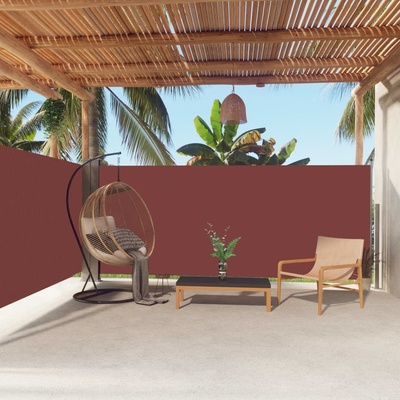 vidaXL Zatahovací boční markýza hnědá 160 x 600 cm
