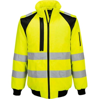 PortWest HI-VIS WX2 CD898 Reflexní pilotní bunda s odnímatelnou podšívkou HV žlutá
