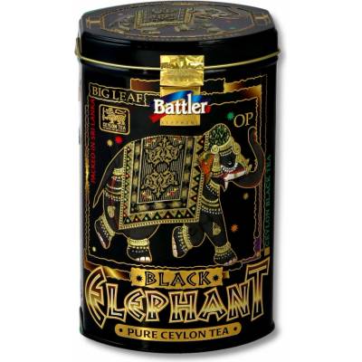 Battler Black Elephant cejlónsky veľkolistý čierny čaj OP Big Leaf v plechovej dóze, 100g