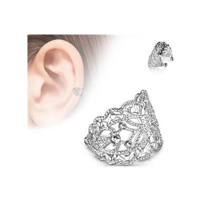 Šperky4U falešný piercing do ucha klips s ornamenty FP1016-ST