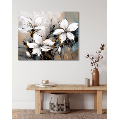 ZUTY Obrazy na stenu - Biele kvety 2 Rámovanie: bez rámu a bez vypnutia plátna, Rozmer: 40x50 cm