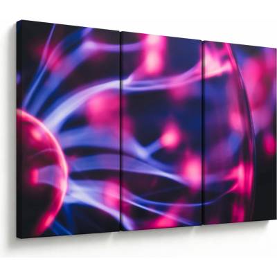 Abstraktní fialový obraz, třídílný 120x80 cm