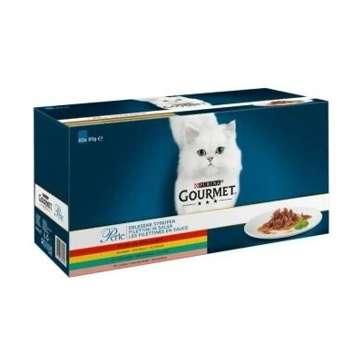 Gourmet Perle Multipack mini filetky ve šťávě hovězí kuře králík losos 60 x 85 g