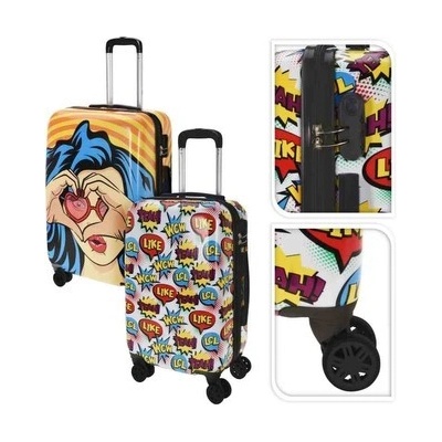 Kufr cestovní na kolečkách sada 2 ks motiv pop art