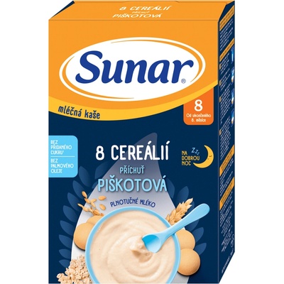 Sunar mléčná kaše 8 cereálií piškotová 210 g – Hledejceny.cz