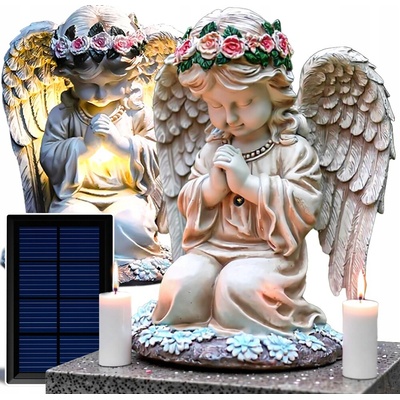 Solárna náhrobná sviečka LED Mobes 20,5 cm na 10h