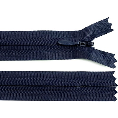 Zip skrytý nedělitelný 3 mm délka 60 cm 330 modrá tmavá