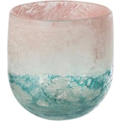 Tyrkysovo - růžový skleněný svícen Blush S - Ø11*11 cm - J-Line by Jolipa