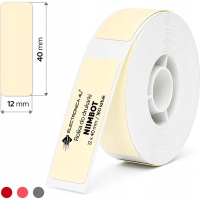 Niimbot štítky RP 12x40mm 160ks LightYellow pro D11 a D110