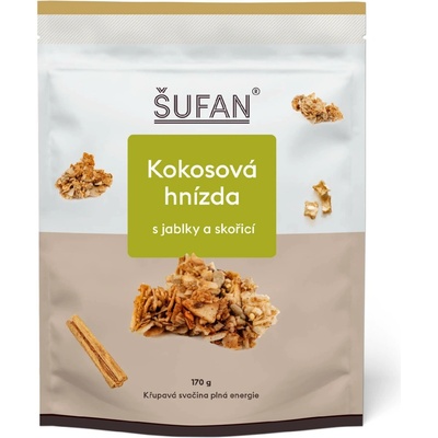 ŠUFAN Kokosová hnízda s jablky a skořicí 170 g