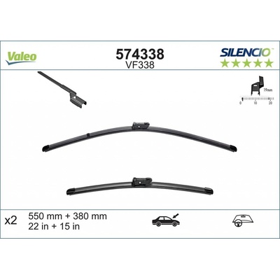 Valeo Silencio Flat Blade set 550+380 mm VA 574338