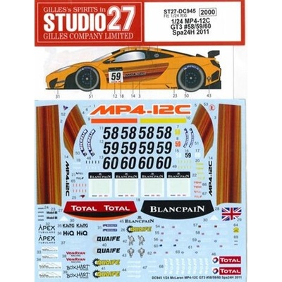 1:24 McLaren MP4/12C GT3 - Spa 2011 Decals Set – Hledejceny.cz