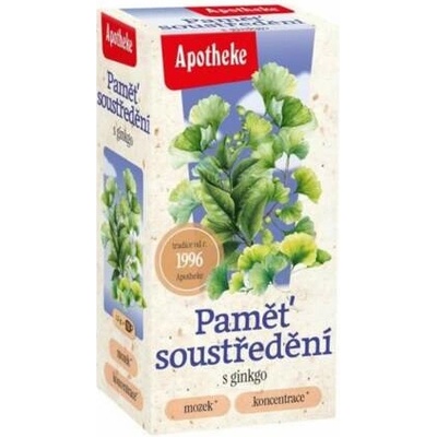 APOTHEKE PAMÄŤ A SÚSTREDENIE s ginkgo bylinná zmes 20 x 1,5 g