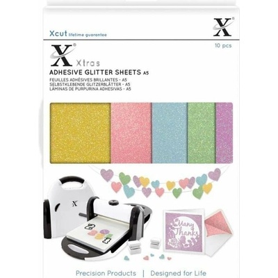 Docrafts samolepíci glitterový papír A5 pastel