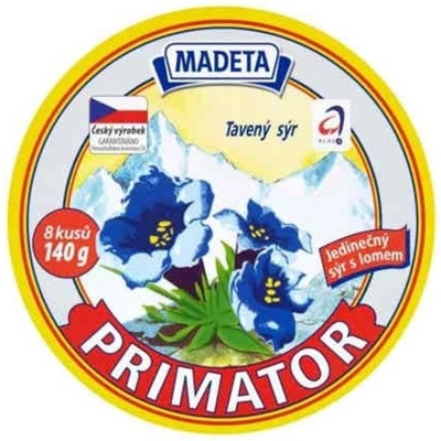 Madeta Primator tavený sýr 8 ks 140g