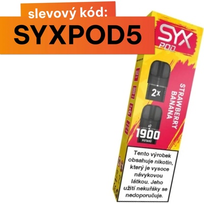 Syx Pod Strawberry Banana 16,5 mg 2x950 potáhnutí 1 ks