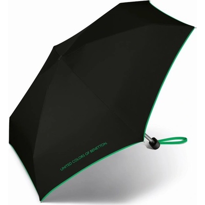Benetton 5640 deštník skládací manuální plochý černý