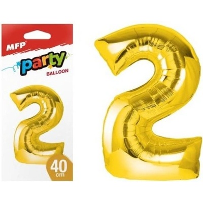 UNIPAP balónek č. 2 nafukovací fóliový 40 cm zlatý 177753