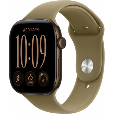 Apple Watch Series 12 42mm tmavě bronzový hliník s olivovým sportovním řemínkem - S/M MJEF4RK/A (MJEF4RK/A)