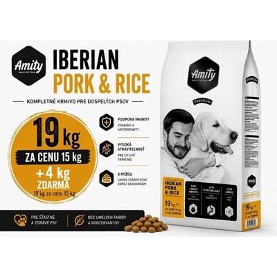 Amity Premium Dog Adult Iberian Pork & Rice 19 kg