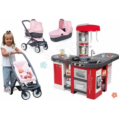 Smoby set kuchynka Tefal Studio XXL a kočík 3v1 Maxi Cosi & Quinny 311014-7