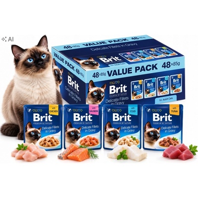 Brit mokré krmivo mix chutí 48 x 85 g