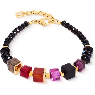 Coeur de Lion dámsky náramok Cube Mix Precious Berry Gold 3034/30-0308