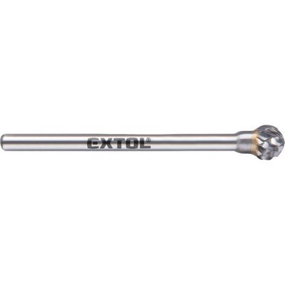 EXTOL INDUSTRIAL fréza karbidová, guľová, ?6mm, ?stopky 3mm, sek stredná (double-cut)