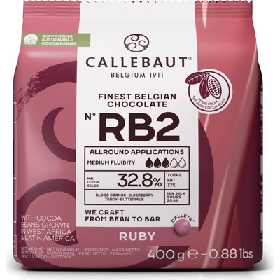 Callebaut Čokoláda rubínová RB2 32,8% 0,4 kg