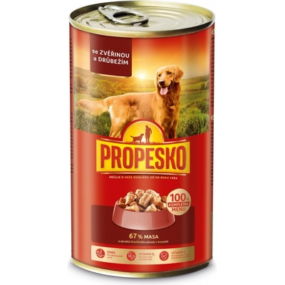 Propesko Adult telecí a kuřecí v omáčce 1240 g