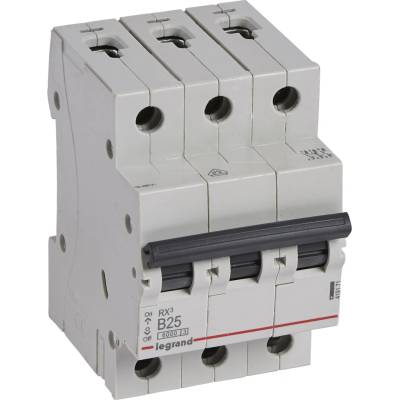 Nadprúdový istič 3P B 25A 6kA AC S303 B25 RX3, Legrand